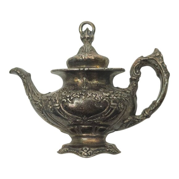 Reed & Barton Christmas Francis Teapot Ornament 1020 Cast Metal Pewter - Picture 1 of 12